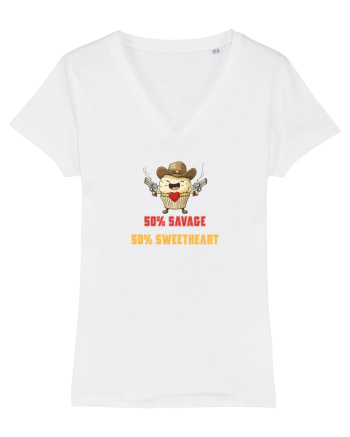 50% SAVAGE 50% SWEETHEART - COWBOY CUPCAKE  White
