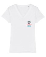 YOU SAY CRAZY LIKE IT`S A BAD THING - clovn 2 lateral Tricou mânecă scurtă guler V Damă Evoker