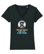 YOU SAY CRAZY LIKE IT`S A BAD THING - MAD SCIENTIST 1  Tricou mânecă scurtă guler V Damă Evoker