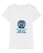 YOU SAY CRAZY LIKE IT`S A BAD THING - MAD SCIENTIST 2  Tricou mânecă scurtă guler V Damă Evoker