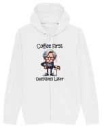 Coffee First Questions Later | Grandpa | Bunicul Tafnos Hanorac cu fermoar Unisex Connector
