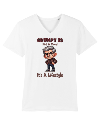 Grumpy Is Not A Mood It's A Lifestyle | Grandpa | Bunicul Tafnos White