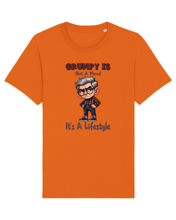 Grumpy Is Not A Mood It's A Lifestyle | Grandpa | Bunicul Tafnos Bright Orange