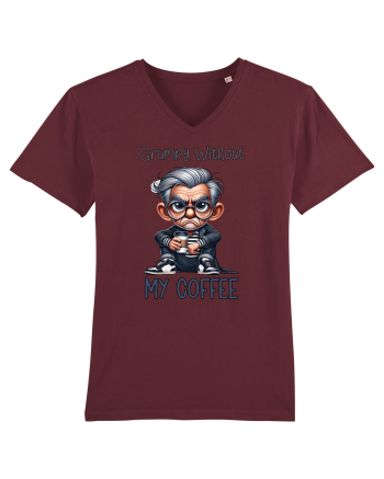 Grumpy Without My Coffee | Grandpa | Bunicul Tafnos Burgundy