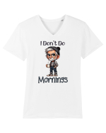 I Don't Do Mornings | Grandpa | Bunicul Tafnos Tricou mânecă scurtă guler V Bărbat Presenter