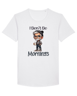 I Don't Do Mornings | Grandpa | Bunicul Tafnos Tricou mânecă scurtă guler larg Bărbat Skater