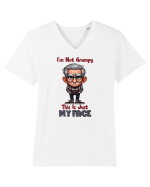 I'm Not Grumpy This Is Just My Face | Grandpa | Bunicul Tafnos Tricou mânecă scurtă guler V Bărbat Presenter