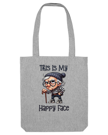 This Is My Happy Face | Grandpa | Bunicul Tafnos Heather Grey