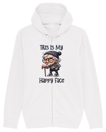 This Is My Happy Face | Grandpa | Bunicul Tafnos White