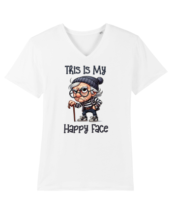 This Is My Happy Face | Grandpa | Bunicul Tafnos White