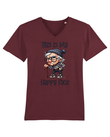 This Is My Happy Face | Grandpa | Bunicul Tafnos Burgundy