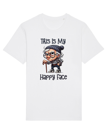 This Is My Happy Face | Grandpa | Bunicul Tafnos White