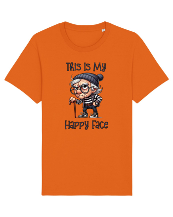 This Is My Happy Face | Grandpa | Bunicul Tafnos Bright Orange