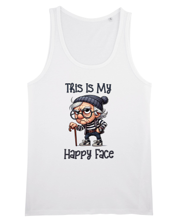 This Is My Happy Face | Grandpa | Bunicul Tafnos White