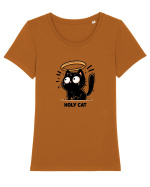 Holy cat 2 Tricou mânecă scurtă guler larg fitted Damă Expresser