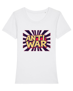 ANTI WAR - ANTI RAZBOI Tricou mânecă scurtă guler larg fitted Damă Expresser