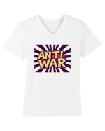 ANTI WAR - ANTI RAZBOI Tricou mânecă scurtă guler V Bărbat Presenter