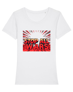 STOP ALL WARS - OPRITI TOATE RAZBOAIELE 2 Tricou mânecă scurtă guler larg fitted Damă Expresser