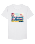 BE A NICE HUMAN - FII UN OM BUN 2 Tricou mânecă scurtă guler larg Bărbat Skater