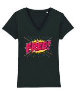 BE FREE - FII LIBER! Tricou mânecă scurtă guler V Damă Evoker