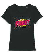 BE FREE - FII LIBER! Tricou mânecă scurtă guler larg fitted Damă Expresser