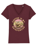 Coffee is my Reinforcer Tricou mânecă scurtă guler V Damă Evoker
