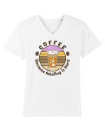 COFFEE Tricou mânecă scurtă guler V Bărbat Presenter