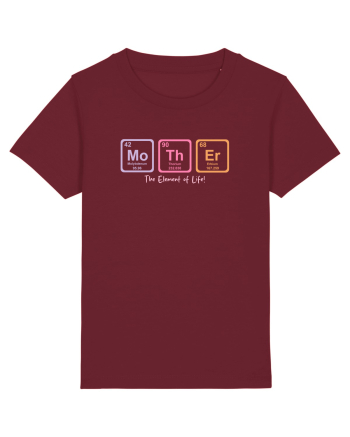 MOTHER periodic table elements  Burgundy
