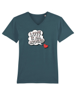  LOVE IS ALL AROUND Iubirea e peste tot Tricou mânecă scurtă guler V Bărbat Presenter