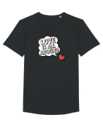  LOVE IS ALL AROUND Iubirea e peste tot Tricou mânecă scurtă guler larg Bărbat Skater