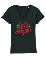  LOVE IS ALL AROUND 2  Iubirea e peste tot Tricou mânecă scurtă guler V Damă Evoker