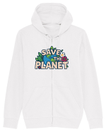 SAVE THE PLANET Salvati planeta 1 Hanorac cu fermoar Unisex Connector