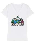 SAVE THE PLANET Salvati planeta 1 Tricou mânecă scurtă guler V Damă Evoker