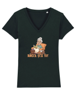 BUNICA STIE TOT Tricou mânecă scurtă guler V Damă Evoker