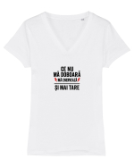 CE NU MA DOBOARA....MA ENERVEAZA SI MAI TARE Tricou mânecă scurtă guler V Damă Evoker