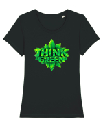 THINK GREEN 3 Tricou mânecă scurtă guler larg fitted Damă Expresser