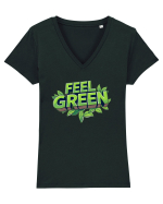 FEEL GREEN 3 Tricou mânecă scurtă guler V Damă Evoker