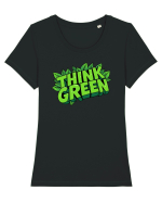 THINK GREEN 4 Tricou mânecă scurtă guler larg fitted Damă Expresser