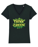THINK GREEN  5 Tricou mânecă scurtă guler V Damă Evoker
