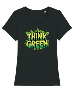 THINK GREEN  5 Tricou mânecă scurtă guler larg fitted Damă Expresser