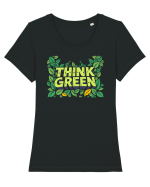 THINK GREEN 6 Tricou mânecă scurtă guler larg fitted Damă Expresser