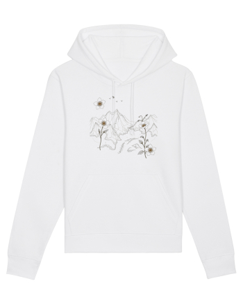 FLORAL GEOMETRIC PEISAJ MUNTE White