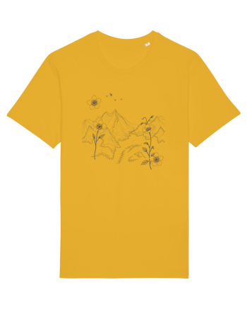 FLORAL GEOMETRIC PEISAJ MUNTE Spectra Yellow