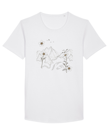FLORAL GEOMETRIC PEISAJ MUNTE White