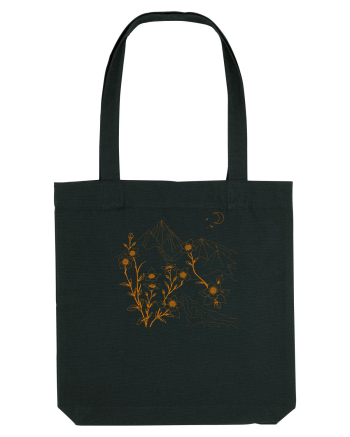 FLORAL GEOMETRIC PEISAJ MUNTE 2 Black