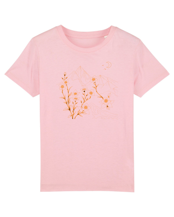 FLORAL GEOMETRIC PEISAJ MUNTE 2 Cotton Pink