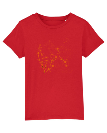 FLORAL GEOMETRIC PEISAJ MUNTE 2 Red
