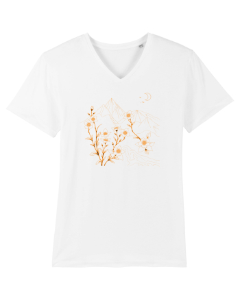 FLORAL GEOMETRIC PEISAJ MUNTE 2 White