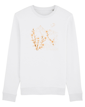 FLORAL GEOMETRIC PEISAJ MUNTE 2 White