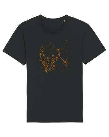 FLORAL GEOMETRIC PEISAJ MUNTE 2 Black